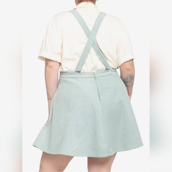 Frog & Mushroom Pastel Teal Corduroy Skirtall Plus Size - Picture 2 of 9